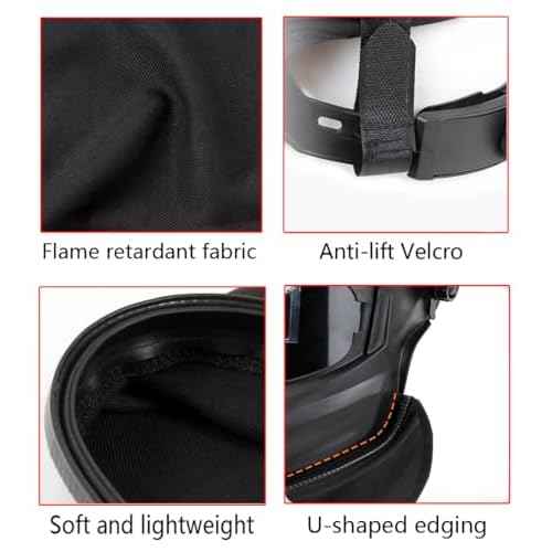 2 Piece Welding Helmet FR Cotton Front Bib & Rear Extended Hood Set with Press-In Seal, Full Protection, Fits Most Welding Helmets, Compatible with Lincoln Welding Helmet and Most Welding Helmets