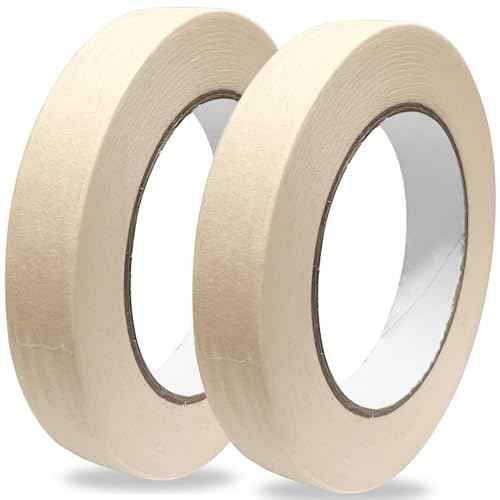 General Purpose Masking Tape for Painting, Arts,Labeling,0.75inch¡¿55yard¡¿2 Rolls,Beige Masking Paper,Medium Adhesive (2)