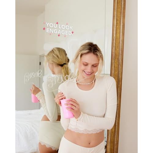 xo, Fetti Bachelorette Party Mirror Vinyl Decal Set - 3 Pcs | Bach Party Decorations, Bride to Be Gift, Naughty Favors, Photobooth Backdrop, Bridal Shower Supplies, Bathroom Wall Removeable Sticker