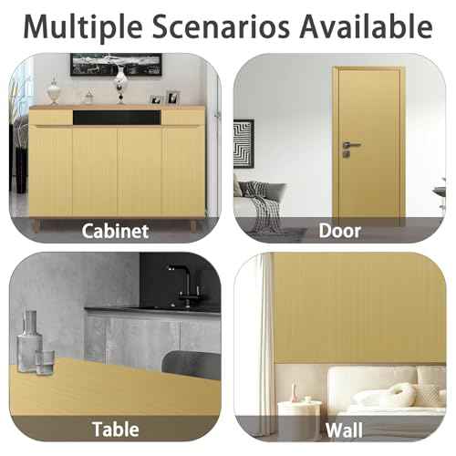 Peel and Stick Wallpaper Border Mirror Edging Tape Sticker for Bathroom Kitchen Table Decoration (Brushed Gold, 32.8ft x 3.9in)