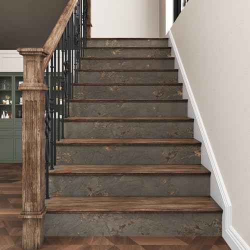 Wallercity Brown Gold Marble Contact Paper for Countertops Marble Wallpaper Matte Counter Contact Paper Waterproof Rock Brown Countertop Peel and Stick for Kitchen Island Table Bathroom 15.8x78.7 Inch