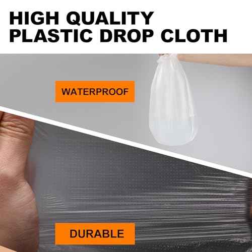 Pre-Taped Masking Film for Painting - 22" x 65' Painters Plastic Roll Sheeting with Automotive Paint Tape and Drape£¬Plastic Painting Film for Windows, Doors, Walls, Automotive Paint Masking£¨2 Rolls£©