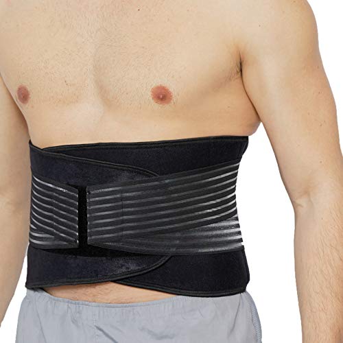 NeoTech Care Neoprene Back Brace for Optimal Support and Pain Relief - Adjustable Compression Belt for Lumbar Stability - Comfortable and Breathable Lower Back Support (Blue, Size 4XL)