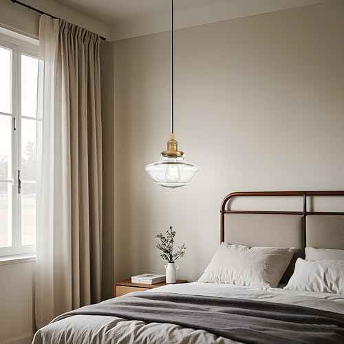 Pathson Vintage Island Pendant Light, Glass Adjustable Hanging Pendant Lamp, Modern Ceiling Chandelier for Dining Room Living Room Bedroom Kitchen Lighting