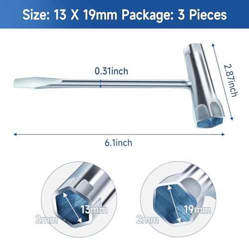 3 Pack Chainsaw Scrench Replacement Combination Screwdriver and Wrench, 13x19 mm Chainsaw Scrench T Wrench Tool