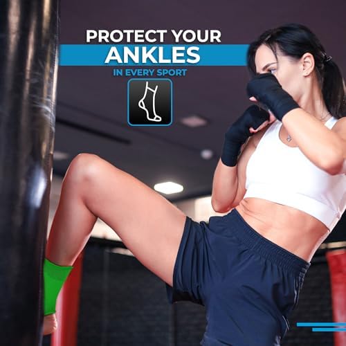 WYOX Ankle Compression Sleeve Support Brace for Men & Women, Running, Gym, Basketball, Cycling, Martial Arts, Kickboxing & Sports Stabilizer Compression Ankle Socks for Training & Recovery