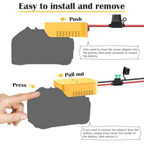 1 Packs Power Wheel Adapter for Dewalt 20V Battery Adapter Power Wheel Battery Converter with Fuse & Switch & Wire Terminals 12AWG Wire for DIY Rc Toys and Ride On Truck