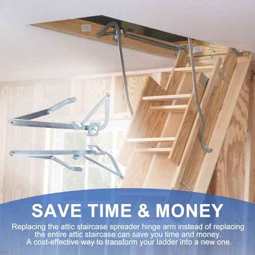 55-2 Attic Ladder Hinge Arms 1 Pair Fits for 2010-Up Werner Mk 5, WU2210, W2208, W2210 Attic Ladder Pull Down System Hardware Kit Counter Balance Arms Hinge Kit
