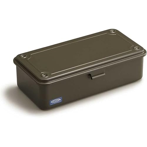 T-190 MG (MILITARY GREEN) H7.99¡¿W4.29¡¿D2.20inch Steel Trunk For Pegs, Metal fittings, Pen, Accessory, And Utility Knife Made In Japan