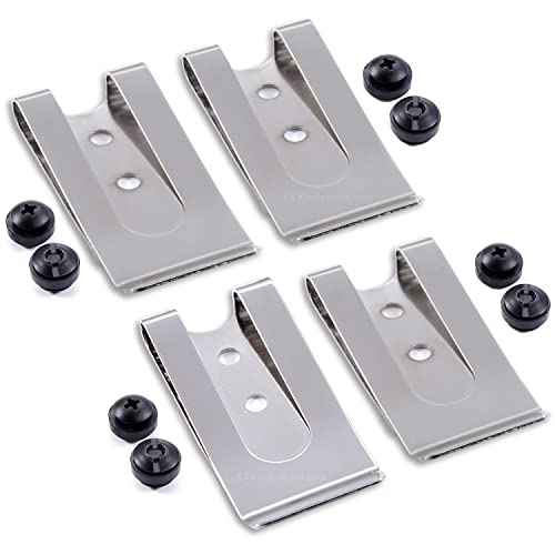 HolsterSmith Universal Metal Belt Clip - fits up to 2.0 inch Belts - Nickel & Black Finish ? with Mounting Hardware