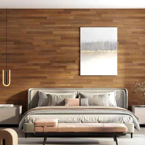 YENHOME Butcher Block Countertop Contact Paper 17.7"X200" Dark Wood Contact Paper Wood Grain Contact Paper for Cabinets Desk Countertop Peel and Stick Waterproof Faux Wood Wallpaper for Accent Wall