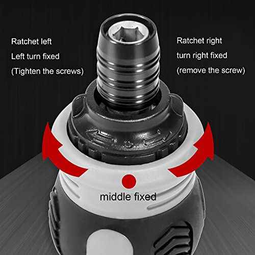 Short ratchet screwdriver CR-V hardened hard dual-purpose screwdriver head Telescopic dual-purpose screwdriver cross Slotted screwdriver head Screwdriver powerful magnetic multi-function