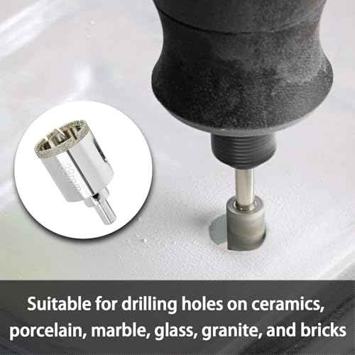 1-1/2 Inch Diamond Hole Saw with Pilot Drill Bit, 1-9/16 Inch Cutting Depth Glass Tile Hole Saw for Marble, Granite, Fiberglass, Porcelain, Quartz
