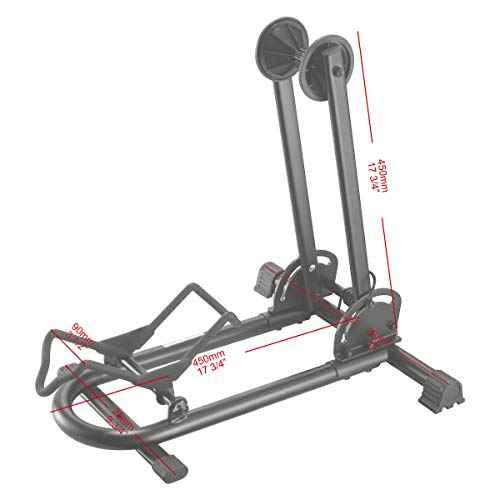 Bike Floor Stand ? Foldable Bicycle Stand with Rubber Feet for Indoor Bike Storage ? Touchless Parking for a Mountain, Road, or BMX Bike