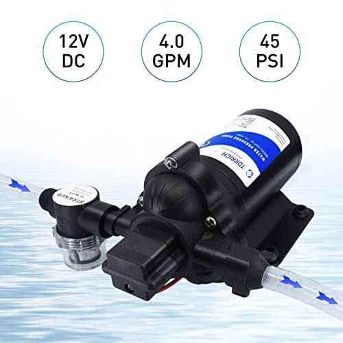 Water Pressure Booster Pump for RV£¬12V Diaphragm Power Water Pumps 4GPM 45PSI Self-priming Pump,Diaphragm Transfer Pump for Boats Inline Garden Hose Lawn Camper Sprinkler Irrigation