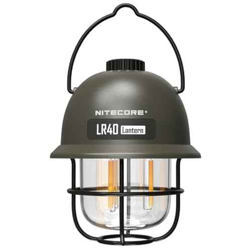 NITECORE LR40 Multifunct al Rechargeable Camping Lantern 100 Lumens w/Eco-Sensa USB C Charging Cable - Green