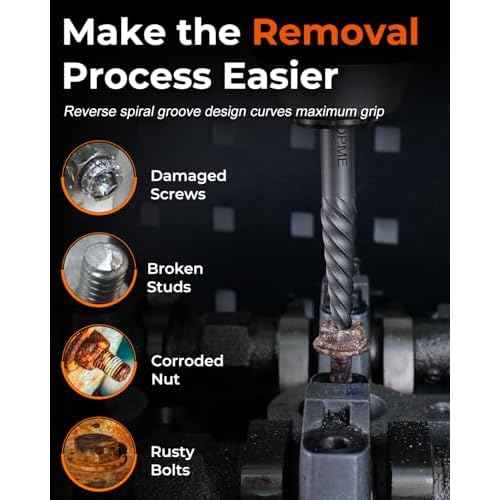 Screw Extractor Set, 7PCS Easy Out Screw Extractor Set, Stripped Screw Extractor for Removing Damaged Screws, Broken Bolts, Studs