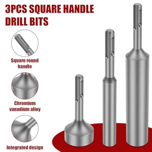 3PCS SDS Plus Ground Rod Driver Professional SDS Plus Ground Rod Bits Driver Socket One Piece Design for Commercial Industrial