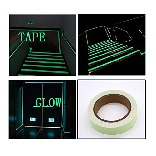 Glow in The Dark Tape, Neon Fluorescent Glow Tape, Halloween Glow Gaffer Duct Tape for photoluminescent Safety Egress Markers Stairs, Walls, Steps - 1 Inchx30 FT