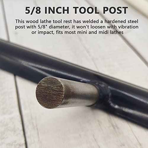 Lathe Tool Rest 5/8 Inch Post Stainless Steel Wood Lathe Tools Rest, Wood Lathe Turning Accessories for Woodworking, 12 Inch