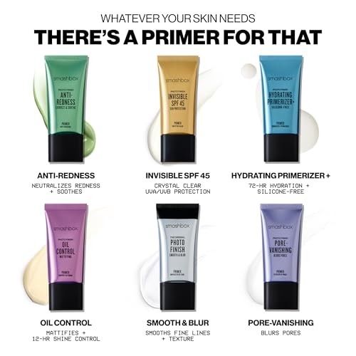 Smashbox The Original Photo Finish Smooth & Blur Makeup Primer | Instantly Smooths and Blurs Fine Lines and Pores | Vitamins A + E, 1 Fl Oz