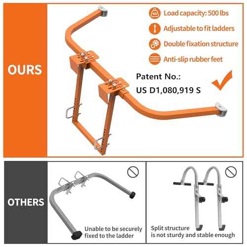 Ladder Stabilizer for Roof Gutter,Heavy Duty Steel Ladder Roof Hook Ladder Stabilizer with Wing Span/Wall Extension Ladder Accessory,Ladder Standoff Arms,Gutter Cleaning Tools