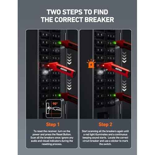 AstroAI Circuit Breaker Finder with GFCI Outlet Tester, Electrical Tester Tool for Home/Workshop Circuit Tracing, Quickly Locates Breakers with Indicators