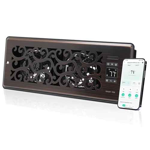 Register Booster Fan for 4" x 12" Register Holes, Quiet Vent Fan Booster with Intelligent Thermostat, Improves Heating Cooling, App Control, 10-Speeds, Charleston Smart Register Vent, ORB