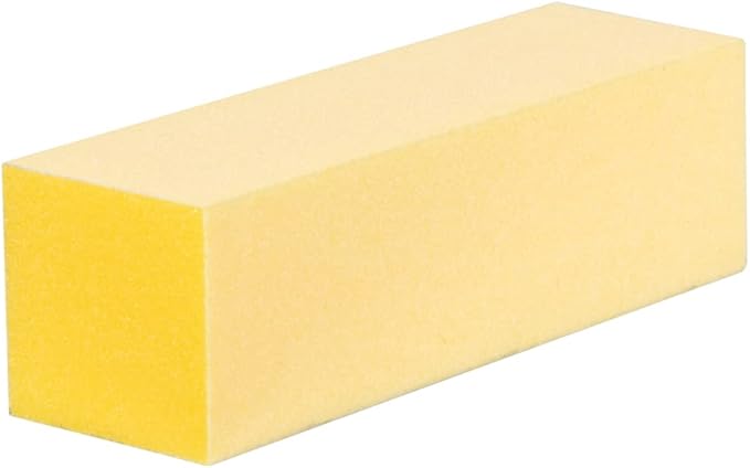ForPro Professional Collection Yellow Pedicure Block, 220/220 Grit, Three-Sided Pedicure Nail Buffer, 3.75”L x 1”W x 1”H, Yellow, 15-Count