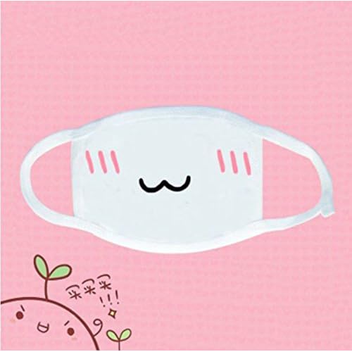 6 Pack Mouth Mask, Unisex Cotton Super Cute Fashion Face Mask Anti-Dust White for Boys and Girls