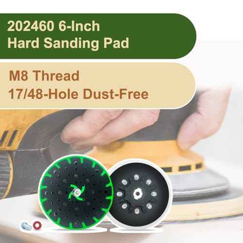 Upgraded 202460 6-Inch(150mm) Hard Sanding Pad, 48-Hole, M8 Thread, Compatible with Festool ETS 150/3 EQ, ETS EC 150/5 EQ, ETS EC 150/3 EQ, ETS 150/5 EQ Sander Models, 1 Pack