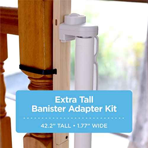 Perma Child Safety Extra Tall Universal Banister Adapter Kit for Pressure and Hardware Mounted Baby Gates up to 42" Tall, Damage Free Install Fits Round or Square Banister Posts, Gate Sold Separately
