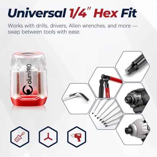 3PCS Magnetic Screw Rings ? Removable Magnetizer Rings for 1/4" Hex Bits, Powerful Rare Earth Neodymium Magnet, Compatible with Screwdrivers, Power Drills & Hex Wrenches