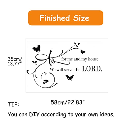 Bible Verse Wall Stickers Decorations for Bedroom Vinyl Decals for Living Room Bathroom Dorm, Inspirational Quotes Christian Scripture Jesus Prayer Religious Home Art Family Decor Sayings Sign-We Will