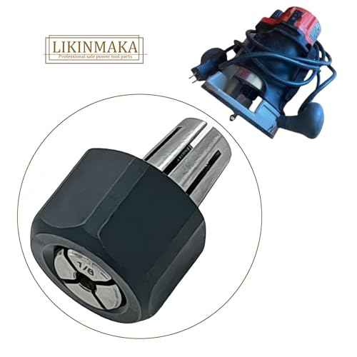 48-66-0975 48-66-2486 Replace for Milwaukee 14-46-0167 48-68-0031 Collet Nut 2485-20 2486-20 48-66-0974 1/8" (3.175mm) Collet 48-66-0985 Routers Self-Releasing Collet Chuck and Locking Nut Assembly