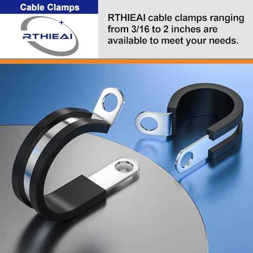 20 PCS 1/4 Inch Stainless Steel Cable Clamps - Insulated, Hose & Pipe Clamps