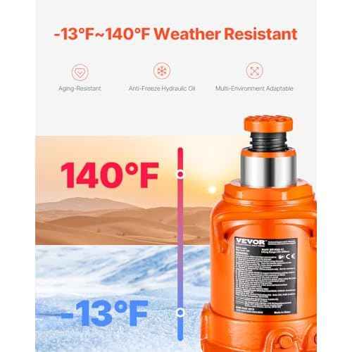 VEVOR Hydraulic Bottle Jack, 20 Ton/44092 lbs Low Profile Welded Bottle Jack with 6.69''-12.6'' Lifting Range & 3-Section Long Handle, for Car, Pickup, Truck, RV, Auto Repair, Industrial Engineering