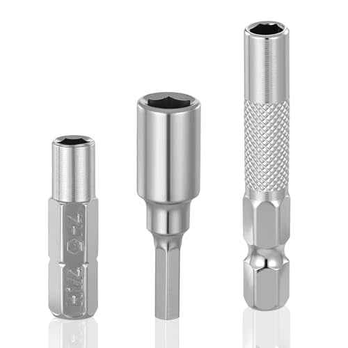 1/4 to 4mm Bit Adapter, Hex Screw Driver Bit Adapter 3PCS 4mm Bits Set Converter Adapters Slotted for Precision Bits Set Screwdriver Converter