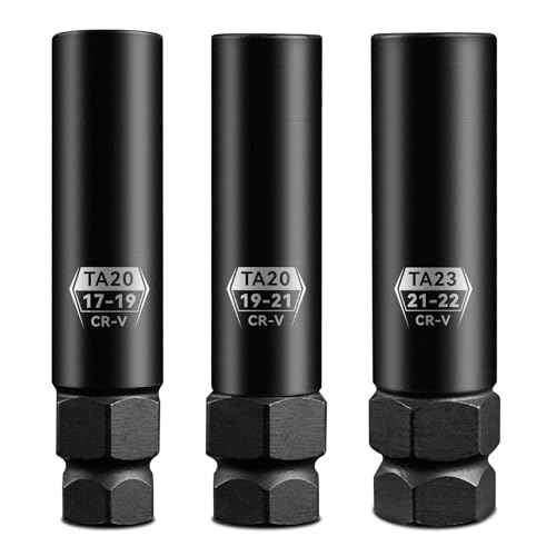 10 Spline Lug Nut Key, Lug Nut Socket Set For 3-Piece Pack Wheel Lock Removal Kit, Lug Nut Removal Tool Of TA20-17/19, TA20-19/21£¬TA23-21/22, Cr-V Steel, Wheel Replacement Key To Double-Hex Heads