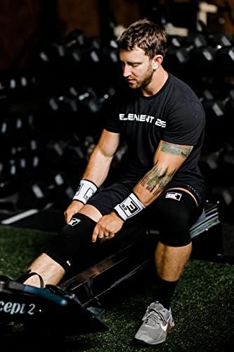 Element 26 Agility Knee Compression Sleeve - 1 Pair (3mm) Compression Knee Sleeve - Knee Support for Working Out - Running & Weight Lifting Knee Sleeves | For Men & Women (Large, Black)