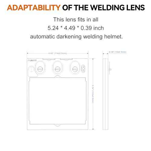 Auto Darkening Welding Lens True Color 5.24"x4.49" with 4 Arc Sensors, Adjustable Shade 4/9-13 for Welding Helmets/Hoods | Automatic Darkening Lens & Premium Welding Helmet Accessories