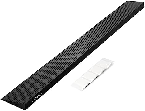 LIEKUMM 1" Rise Rubber Threshold Ramp â 1500 lbs Load Capacity Non-Slip Ramp for Doorways, Cuttable Rubber Ramp with Adhesive, Indoor Outdoor Wheelchair Curb Ramp