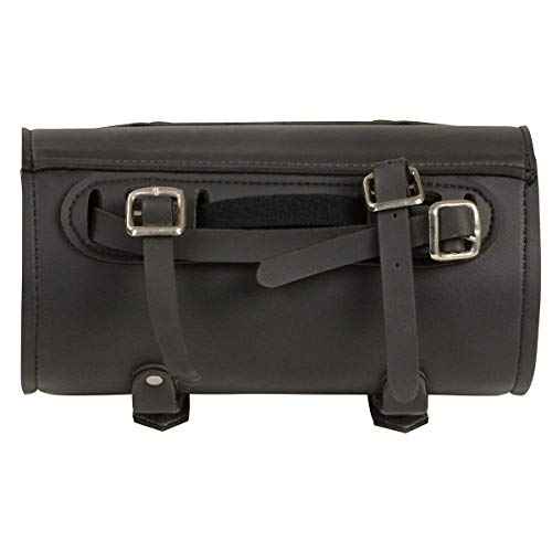 Milwaukee Leather MP8520 Black Small PVC Motorcycle Windshield Tool Bag with Buffalo Nickel Snaps - One Size