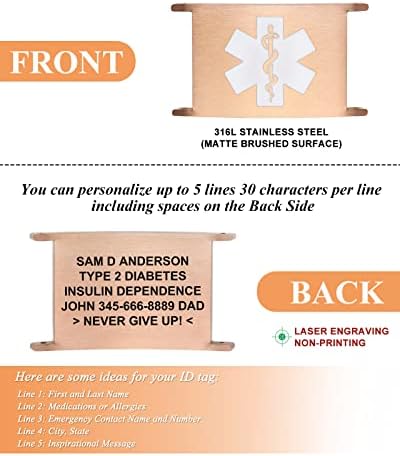 Personalized Sport Medical Alert Bracelets for Women Men - Custom Medical ID Bracelets with Free Engraving - Hook and Loop/Elastic/Stainless Steel/Silicone Watch Wristband Emergency Bracelet