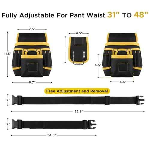 Tool Belt, Multi-function repair tool belt, With adjustable function, Magnetic Tool Belts, Heavy Duty Tool Pouch 26 Pockets, Also suitable for electricians, Carpenters, Builders and so on, Juiblai