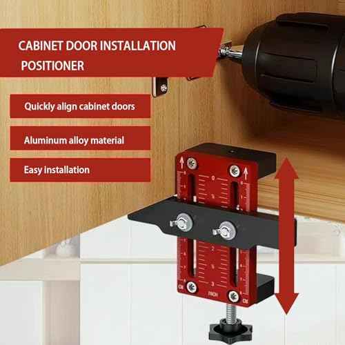Cabinet Door Installation Positioners, Installation Jig for Cabinet Door, Aluminum Adjustable Mounting Jig Positioning Tool, Cabinet Door Positioning tool Compatible for Most Cabinet Doors