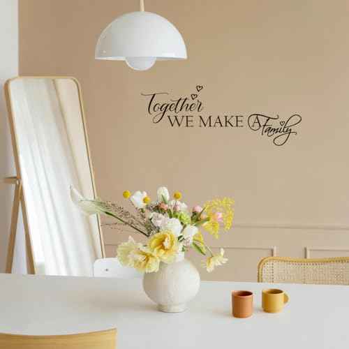 Together We Make A Family - Wall Art Decal Letters Decoration Bedroom Quotes Words Carved Pure Black Vinyl Motto D?cor Stickers