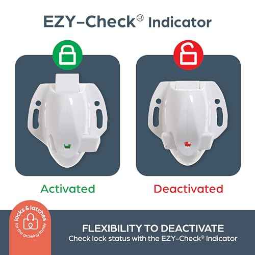 Dreambaby Adhesive Mag locks (8-Pack 1 Key) - Child Proofing Cabinet Magnetic Latches - White- Model L859