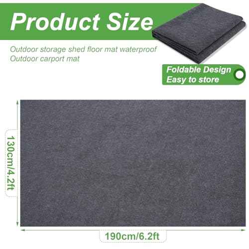 Outdoor Storage Shed Mat Waterproof 6.2x4.2ft,Thickened Garage Floor Mat Carport Oil Mat,Non Slip Shed Flooring Protector Mat for Patio,Garden,Furniture,Moto,Car