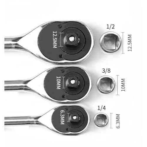 6 PCS Socket Adapter and Reducer Set, 1/4", 3/8", 1/2" Chrome Vanadium Steel Ratchet/Socket Extension/Conversion Kit for Automotive